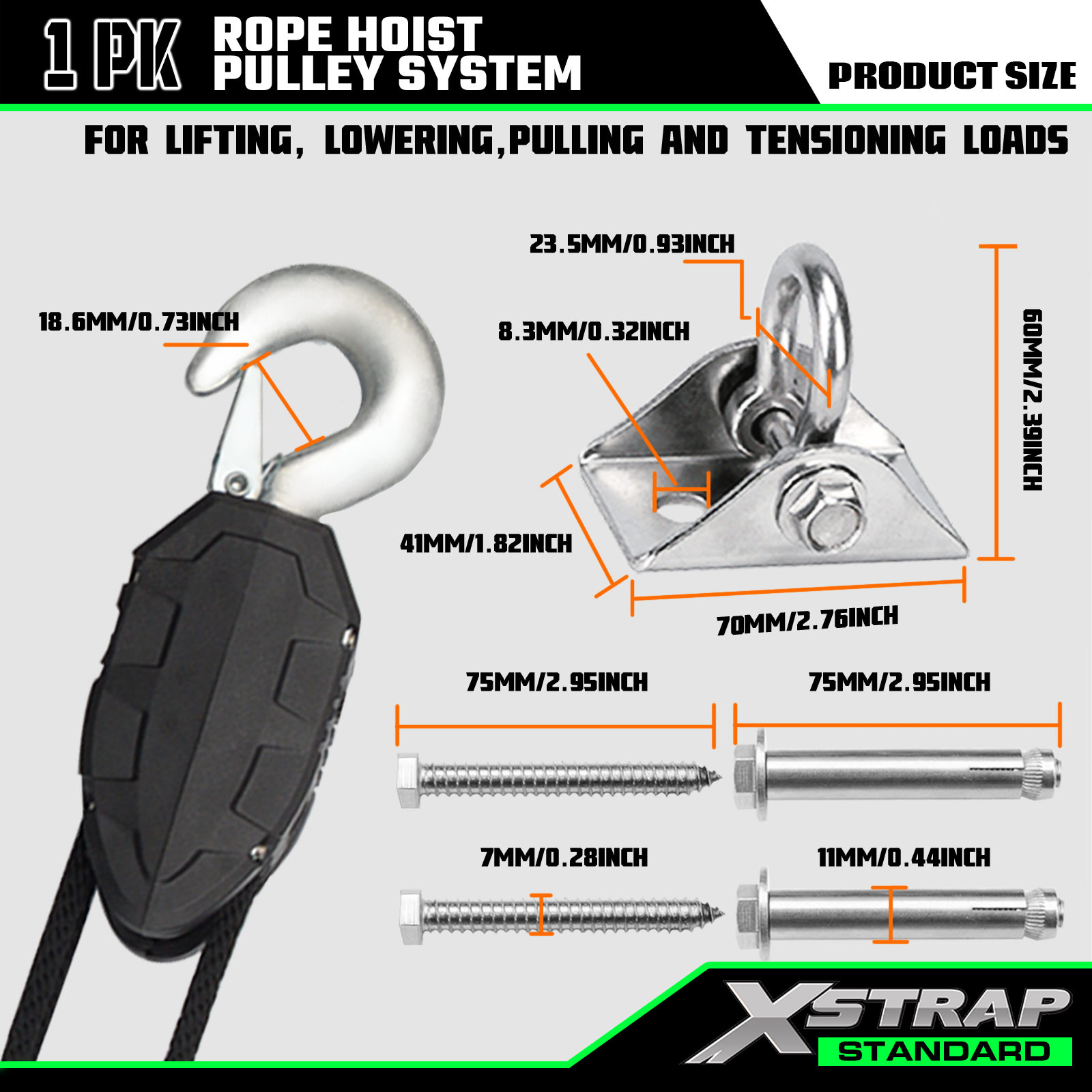 Xstrap AHLT0005 50 stopový lanový kladkostroj 1000LB