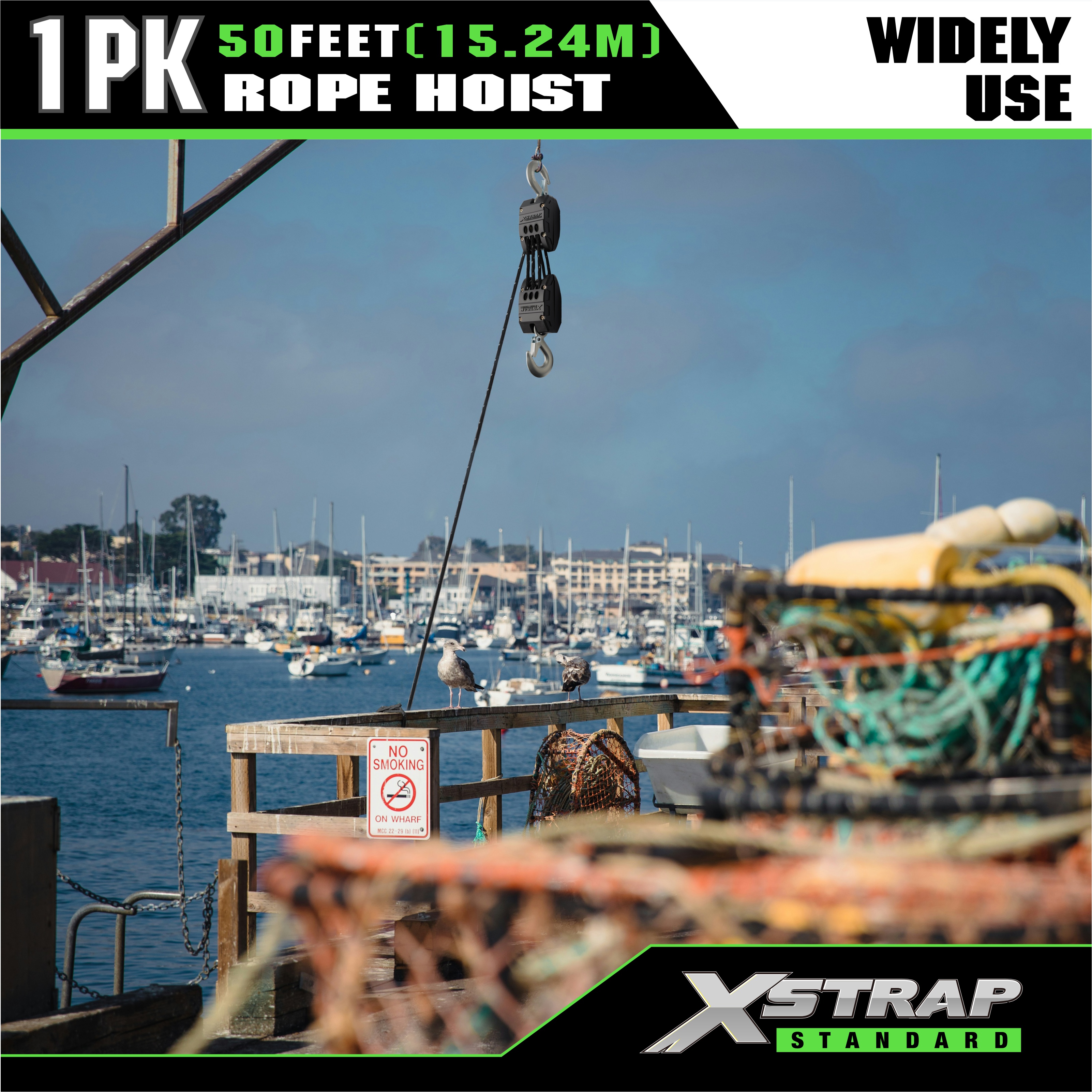 XSTRAP AHLT0003 Černý lanový kladkostroj 1000LB