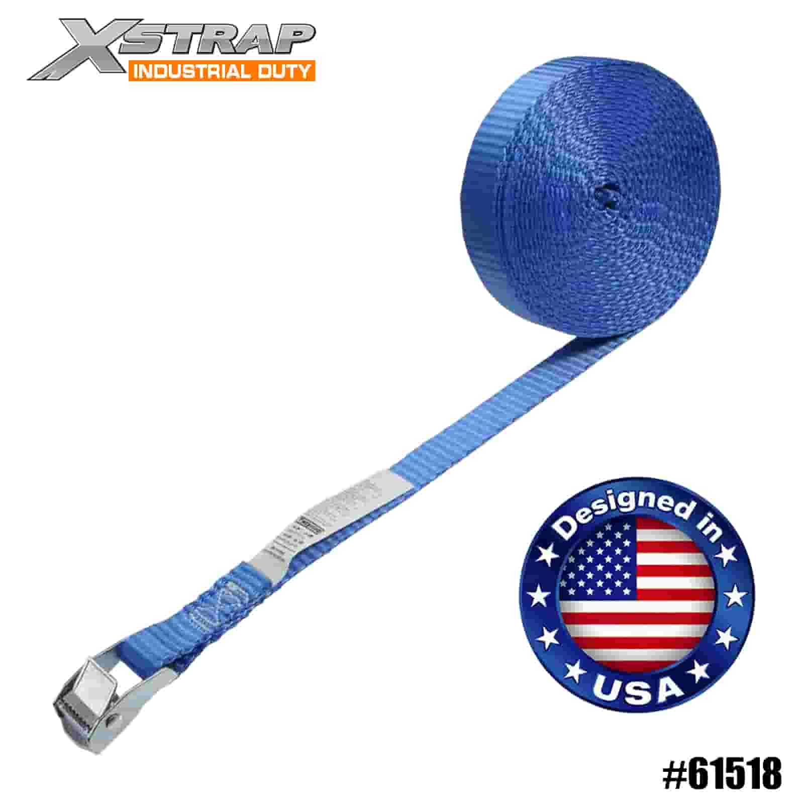 Xstrap 61518 1” x 15” Modrý pásek s přezkou s nekonečným vačkem 166 lb SWL