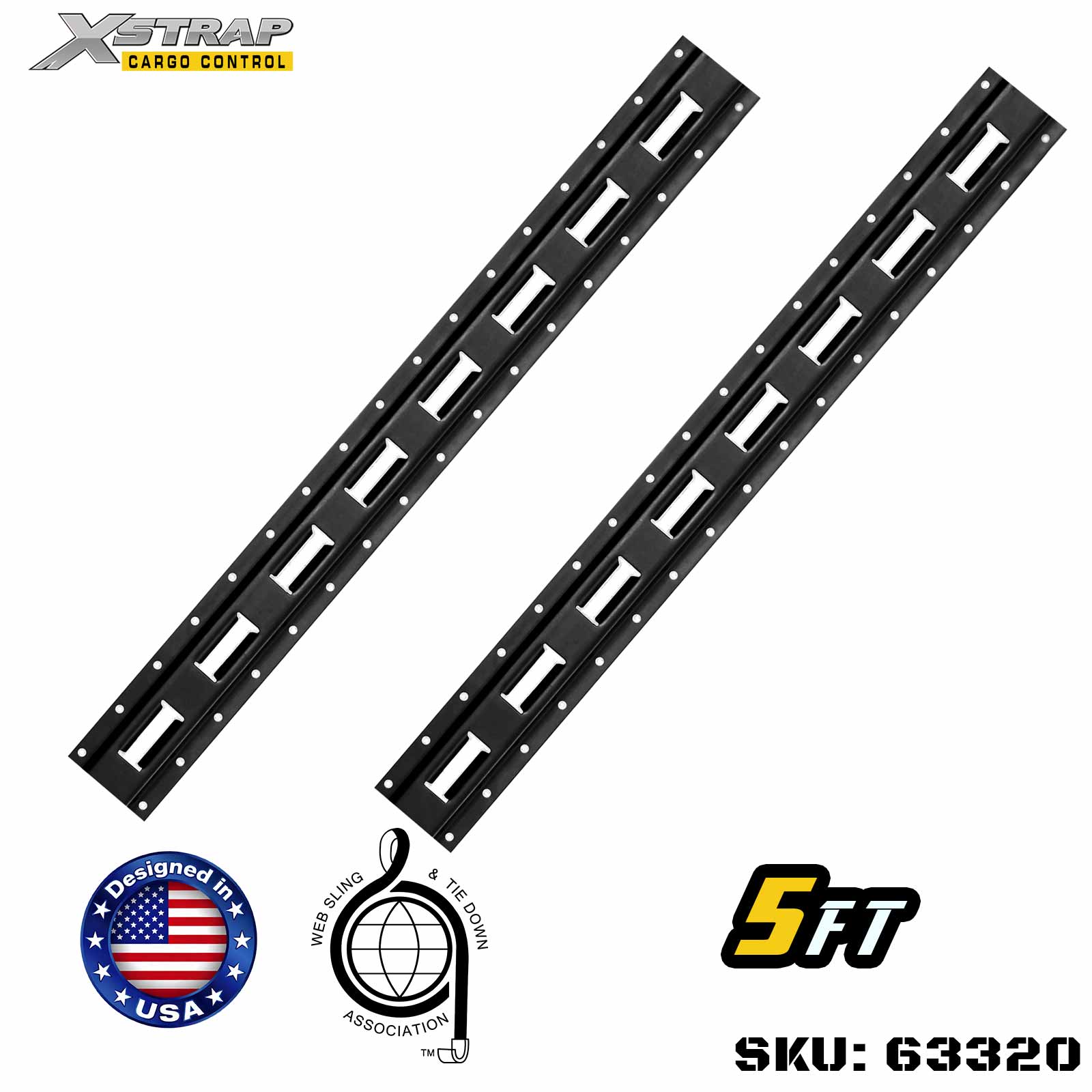 Xstrap 63320 5' Series E Logistic Track vyrobený z vysoce kvalitní oceli 6000LBS kalibru 12