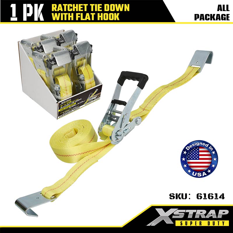 Xstrap 61614 2” x 27” Ratchet Upevňovací s plochými háky 3333 lb SWL