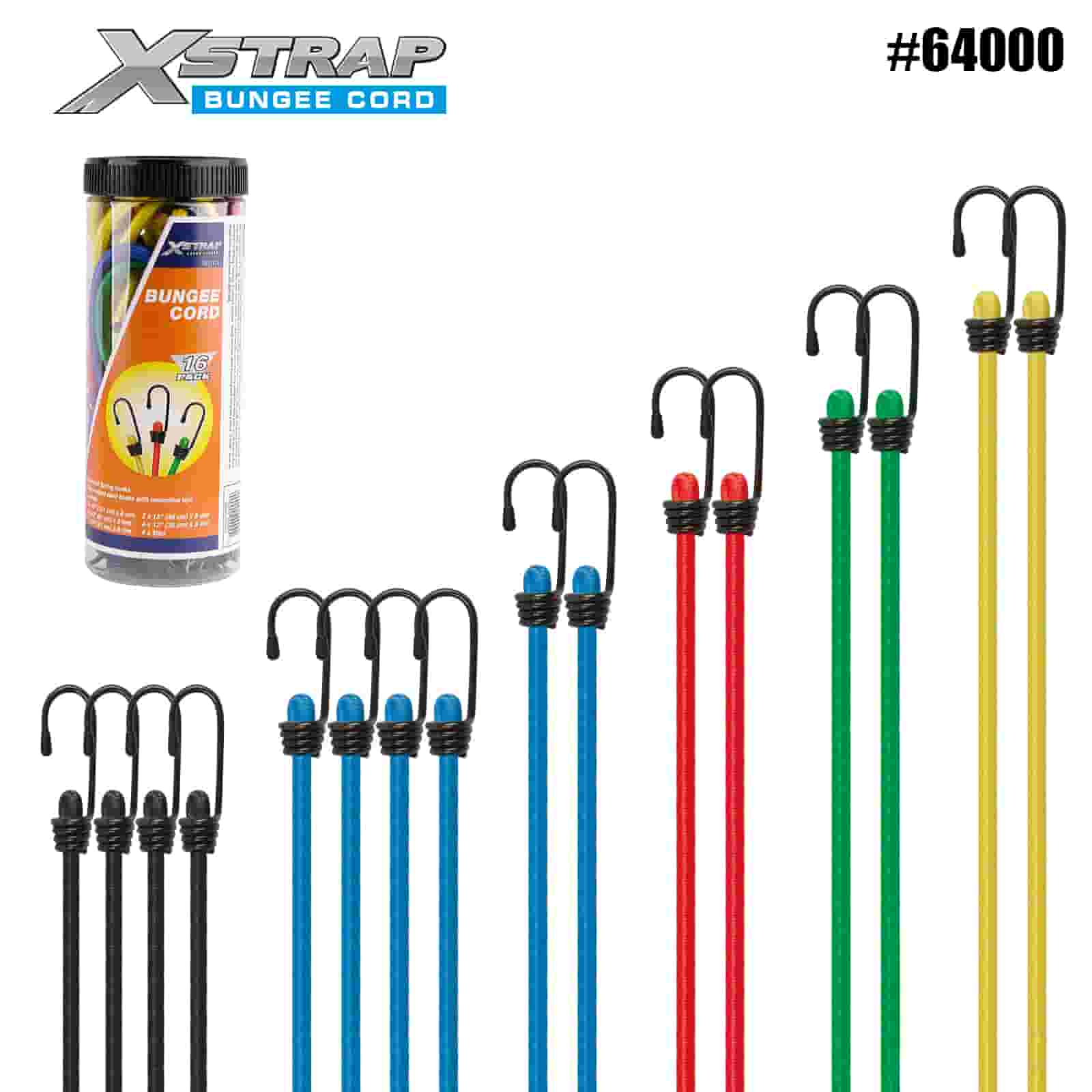 Xstrap 64000 16PK Bungee Cords sada 8mm x 12
